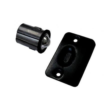 Adjustable Drive-In Ball Catch Full Lip Strike, 1-3/8 X 2-1/4 Round Corner Strike, US19 Matte